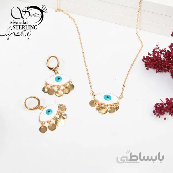 نیمست زنانه طرح طلا مدل سکه و چشم نظر