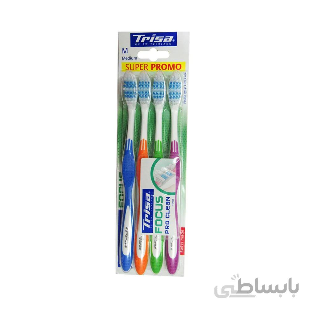 مسواک تریزا سری Super Promo مدل Flexible Head با برس متوسط بسته ۴ عددی