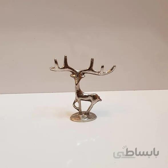 مجسمه گوزن ایستاده نقره ای زاماک