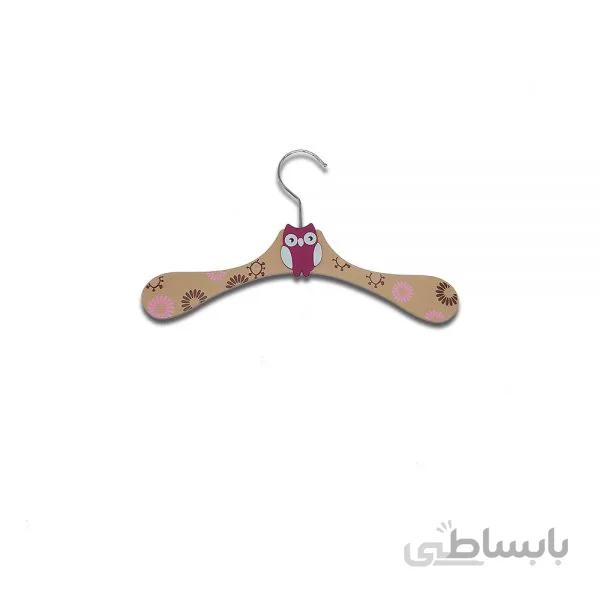 چوب لباسی چوبی طرح جغد بنفش