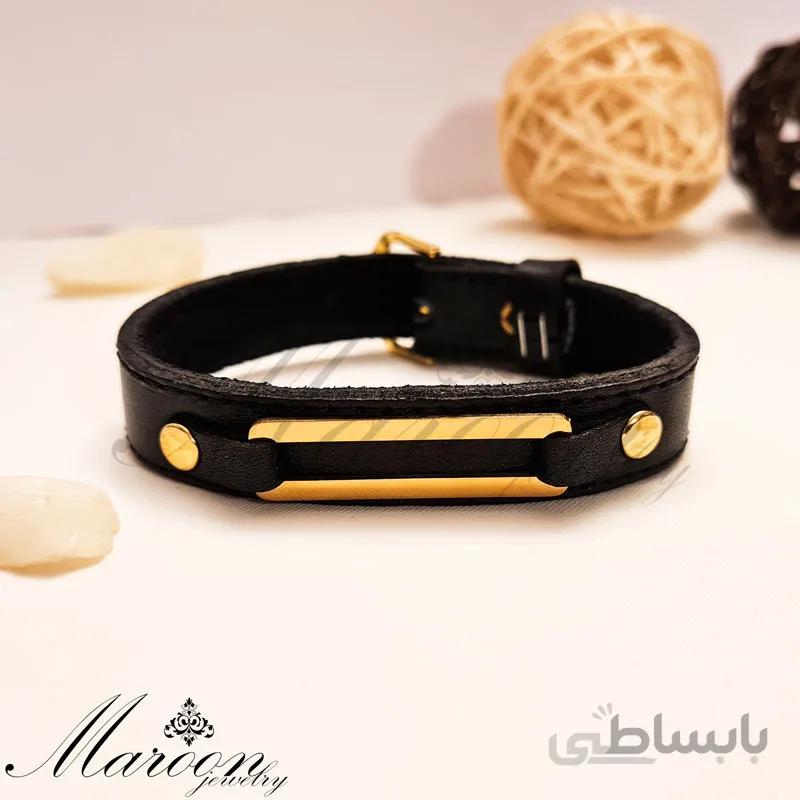 دستبند چرم طبیعی یونیک مارون MM85