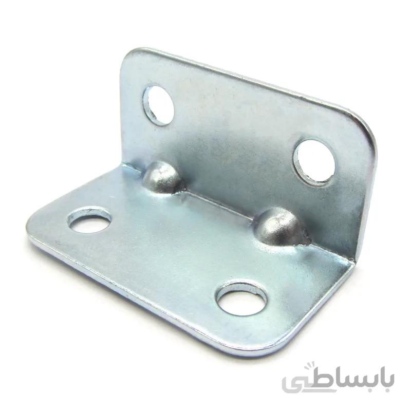 گونیا 90 درجه چهار سوراخ فلزی مدل PGT طول 37 عرض 19 میلیمتر بسته 50 عددی