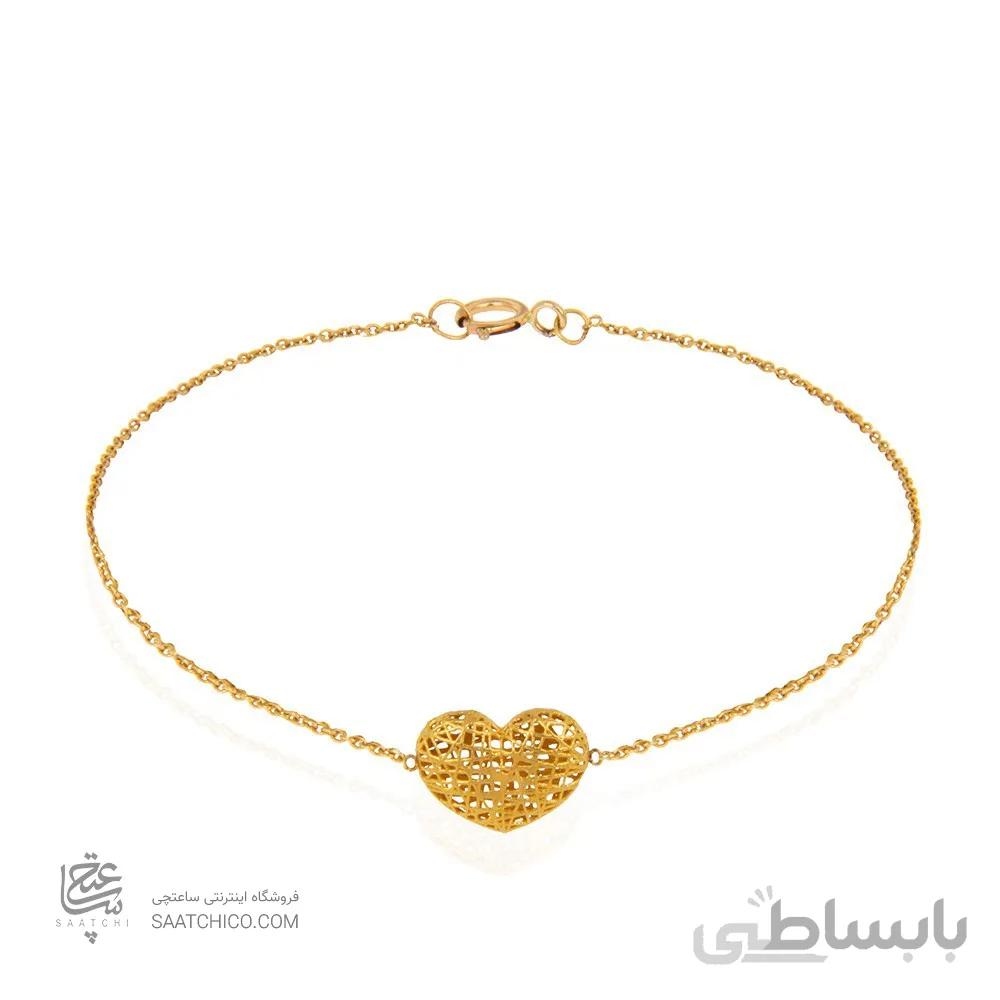 دستبند طلا زنانه طرح قلب فیوژن کد CB343