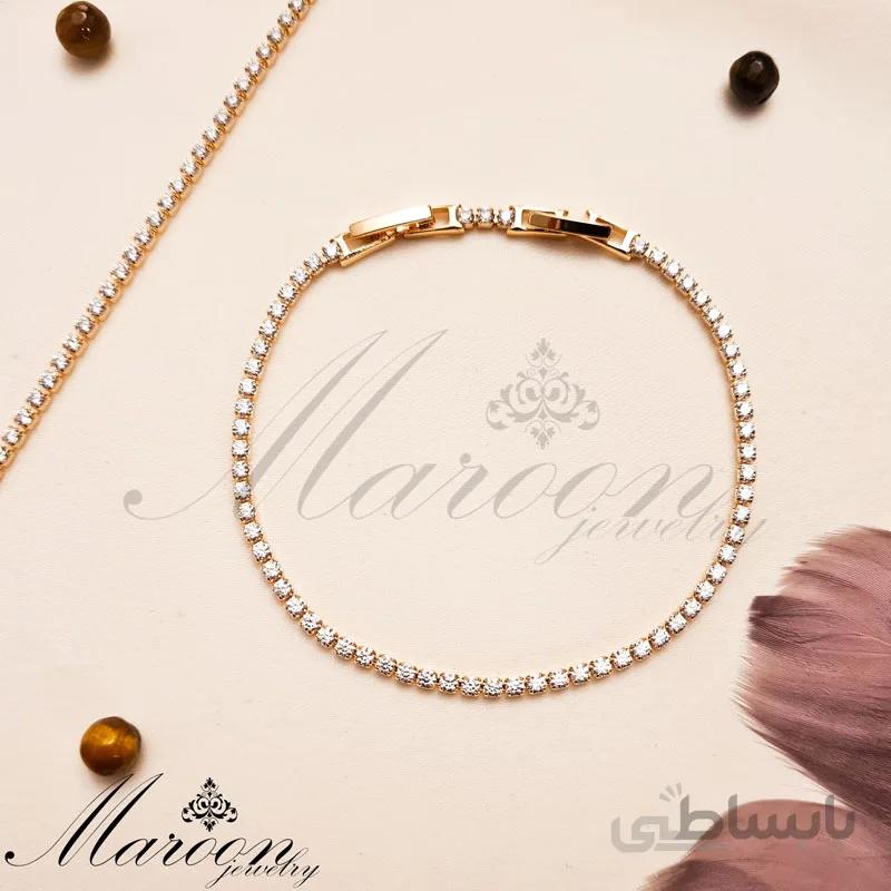 دستبند تنیسی تک رج مارون CD84