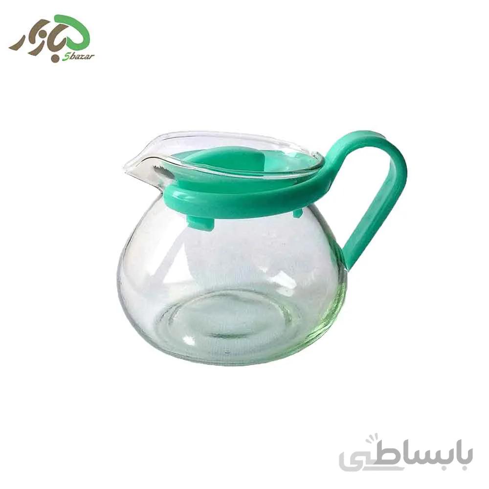 قوری پیرکس زعفران با درب رنگی ا saffron glass teapot