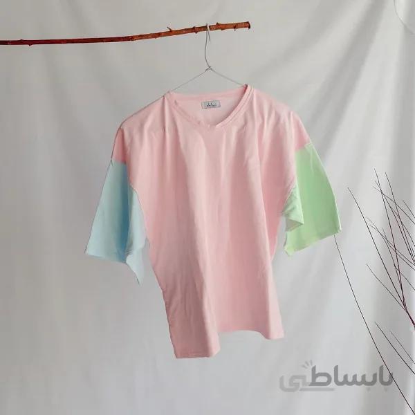 تی شرت سه رنگ صورتی ا T-Shirt
