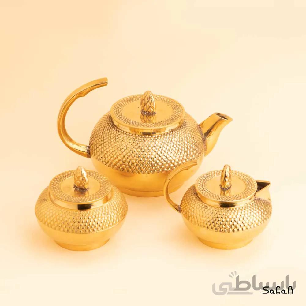سرویس چای خوری برنجی سه پارچه کامراک