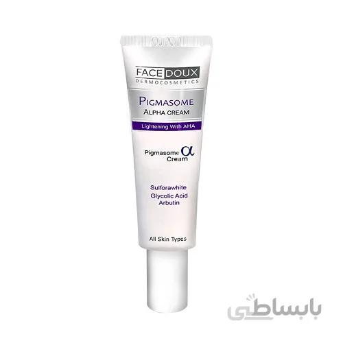 کرم لایه بردار فیس دوکس مدل Pigmasome Alpha 10 حجم 30 میلی لیتر