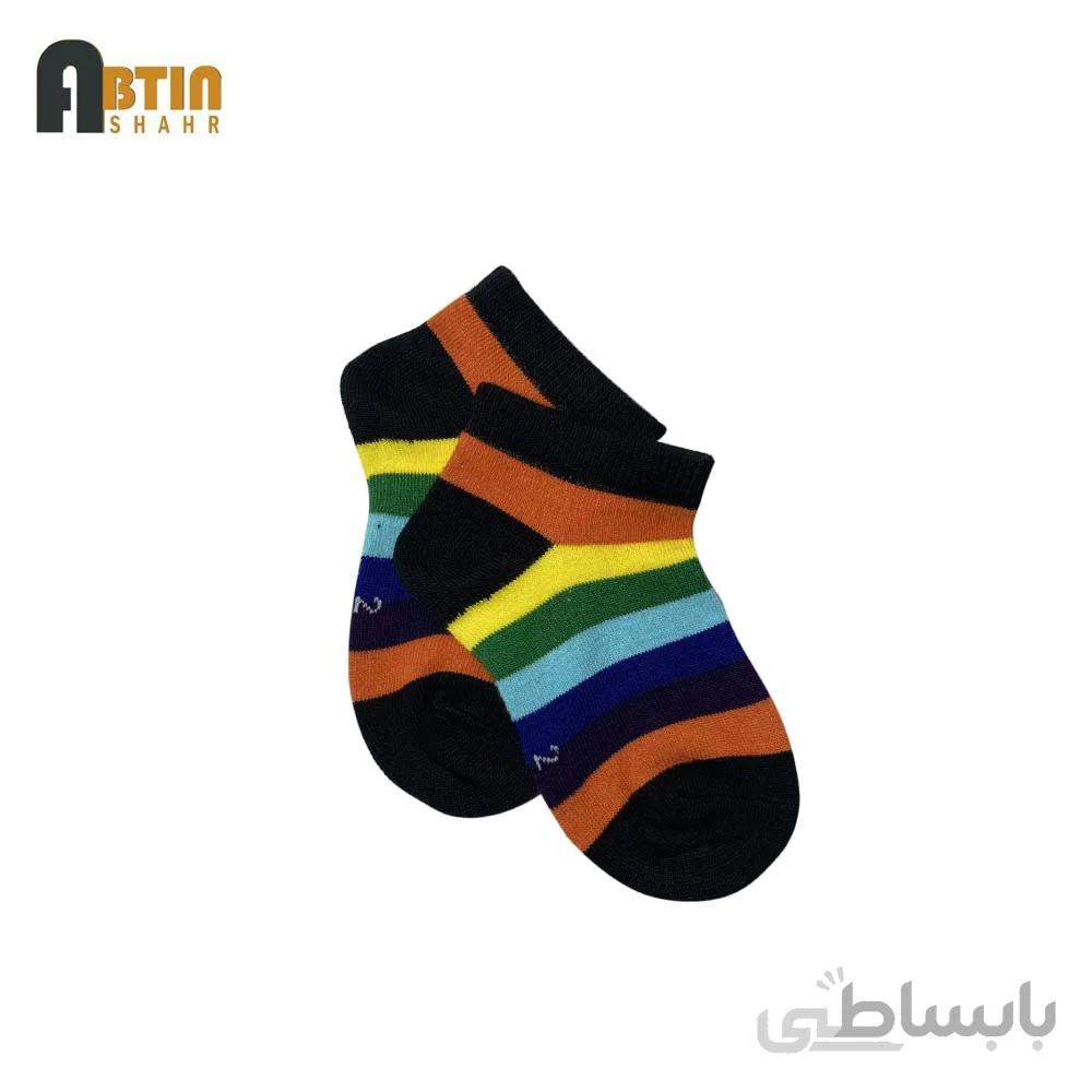 جوراب فانتزی راه راه نانو بچگانه سایز۲