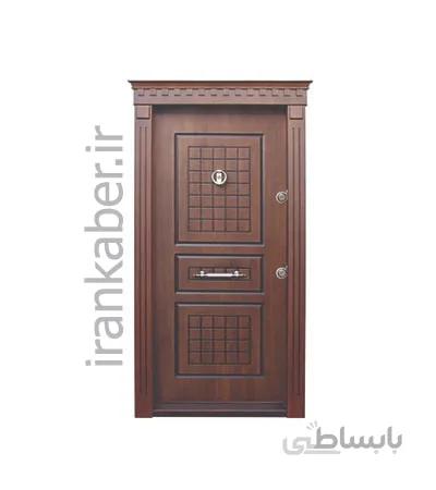 درب ضد سرقت CNC روکش راش سه قاب شطرنجی سری K