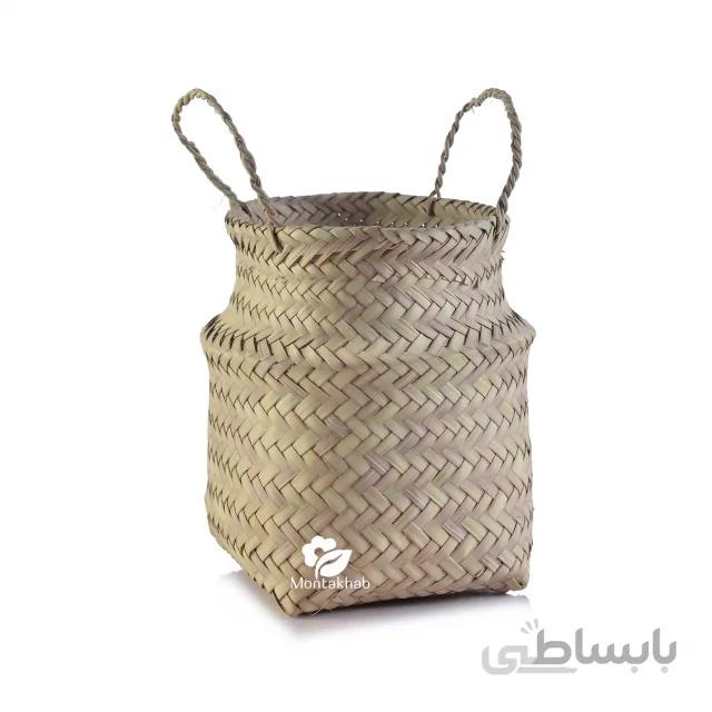 سبد گلدان حصیری دایره