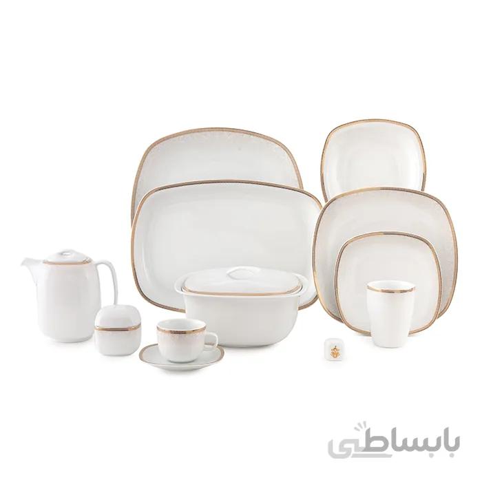 سرویس چینی زرین 98 پارچه کامل ریوا طلایی