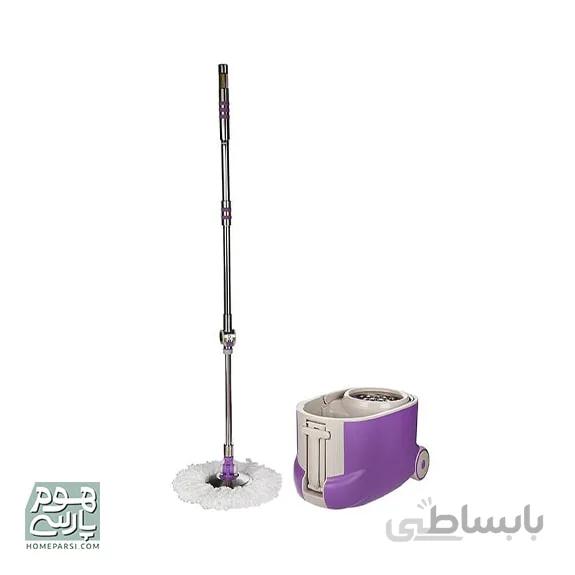 سطل و زمین شوی چرخشی اسپرینگ کد 3058 رنگ بنفشسطل و زمین شوی چرخشی اسپرینگ