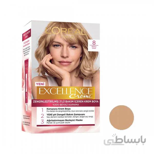 رنگ مو شماره 8 لورال مدل Loreal Paris Excellence