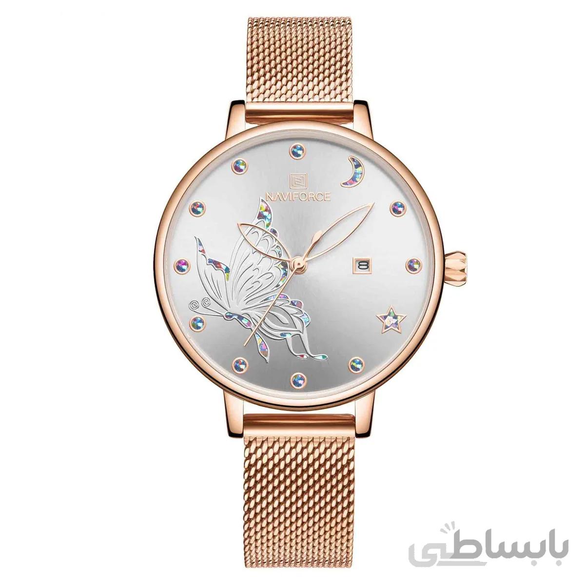 ساعت مچی ناوی فورس زنانه رز گلد مدل Naviforce 5011