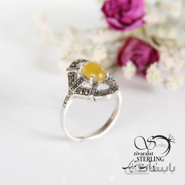 انگشتر نقره زنانه با نگین شرف الشمس کد 181433