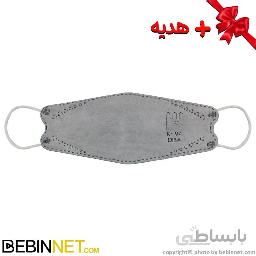 ماسک سه بعدی 4 لایه KF94 بسته 25 عددی خاکستری