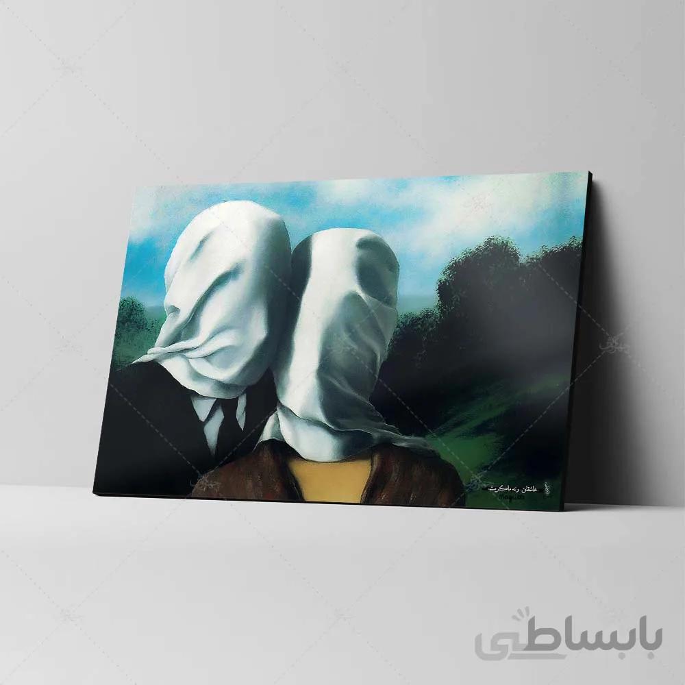 تابلو شاسی آواویز مدل عاشقان رنه ماگریت کد 4G469