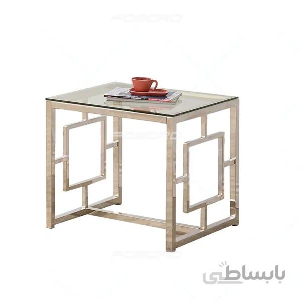 عسلی استیل صفحه شیشه ای مدل ماروین