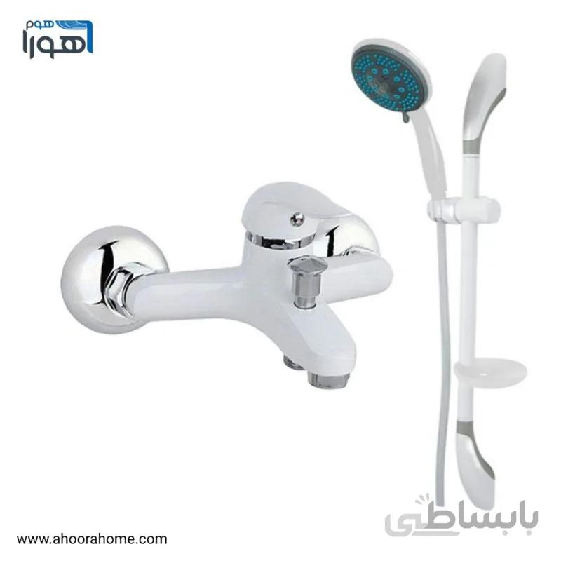شیر دوش حمام مدل راهو + علم دوش یونیکا سفید