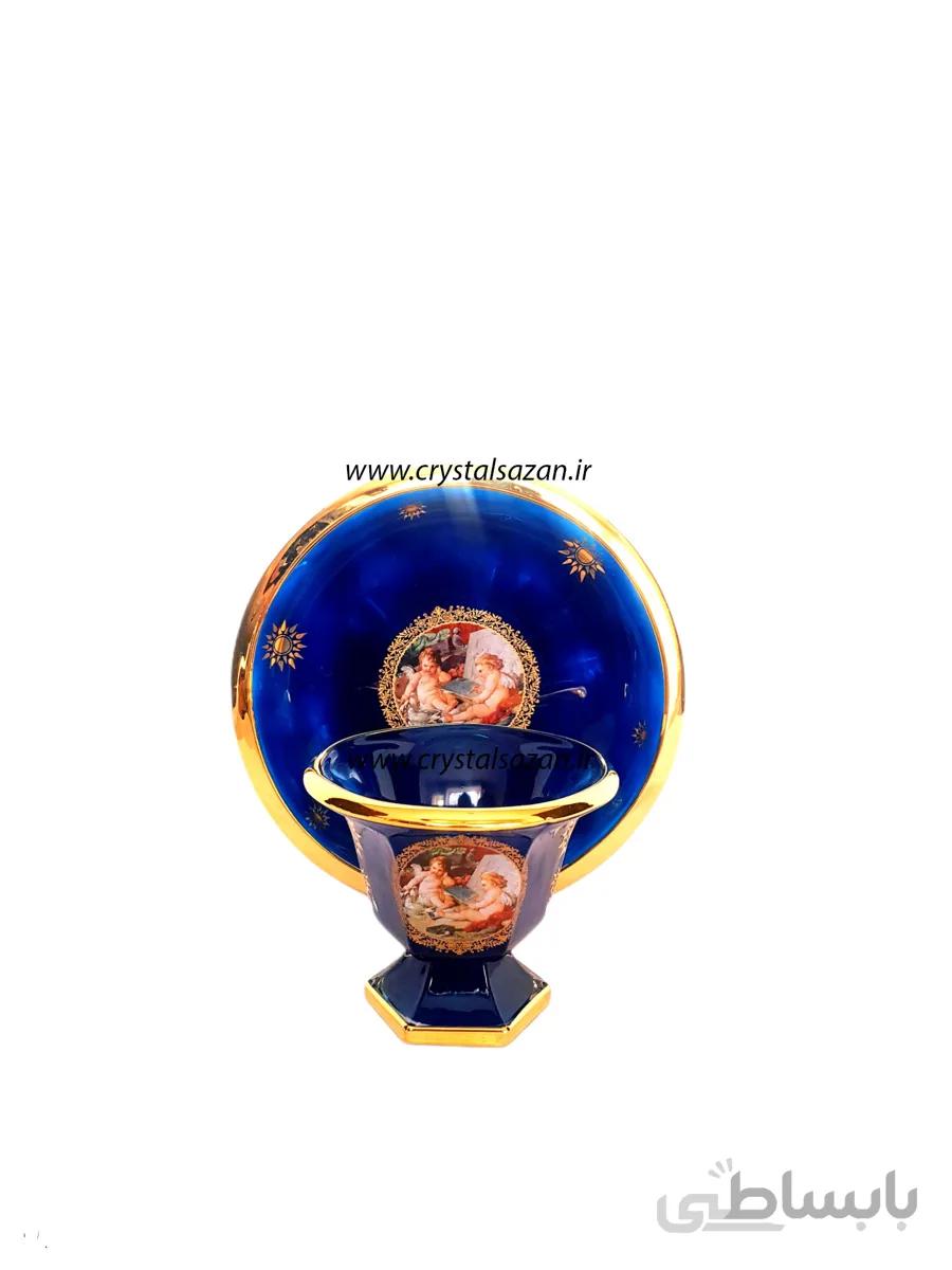 آجیل خوری مدل پیزا طرح نیلوفرانه کریستال سازان کد CS1241