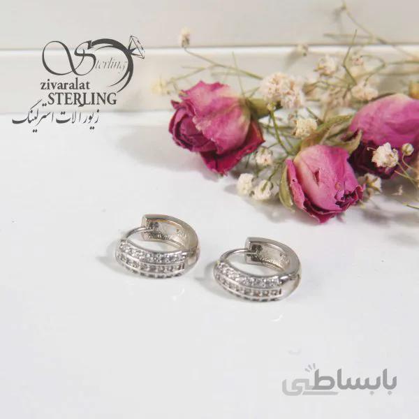 گوشواره نقره مدل پر نگین