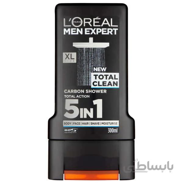 شامپو سر و بدن لورآل loreal مدل TOTAL CLEAN حجم 300 میلی لیتر
