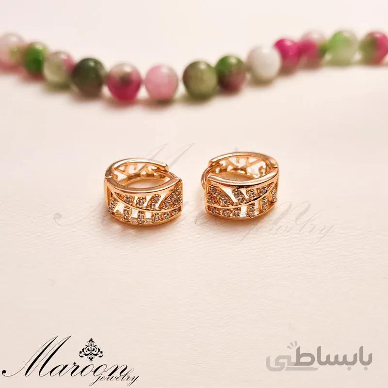 گوشواره حلقه ای شاخه ای مارون CG140