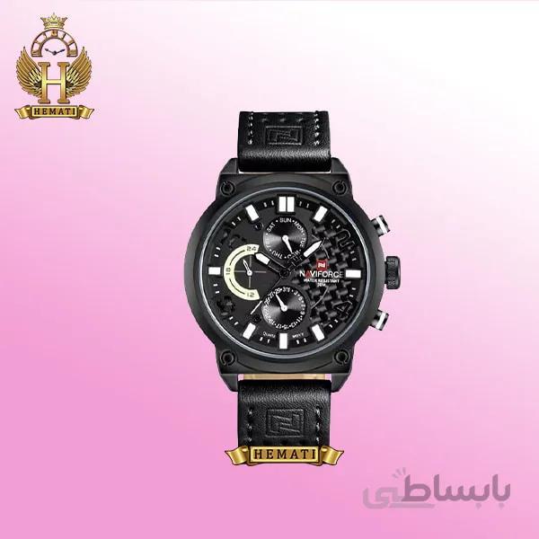 ساعت مچی مردانه نیوی فورس Naviforce NF9068m بند چرم مشکی