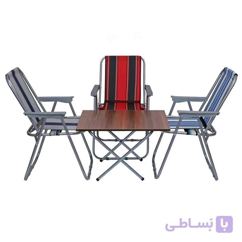میز و صندلی تاشو سفری مدل x44 مجموعه 4 عددی — تصویر 1