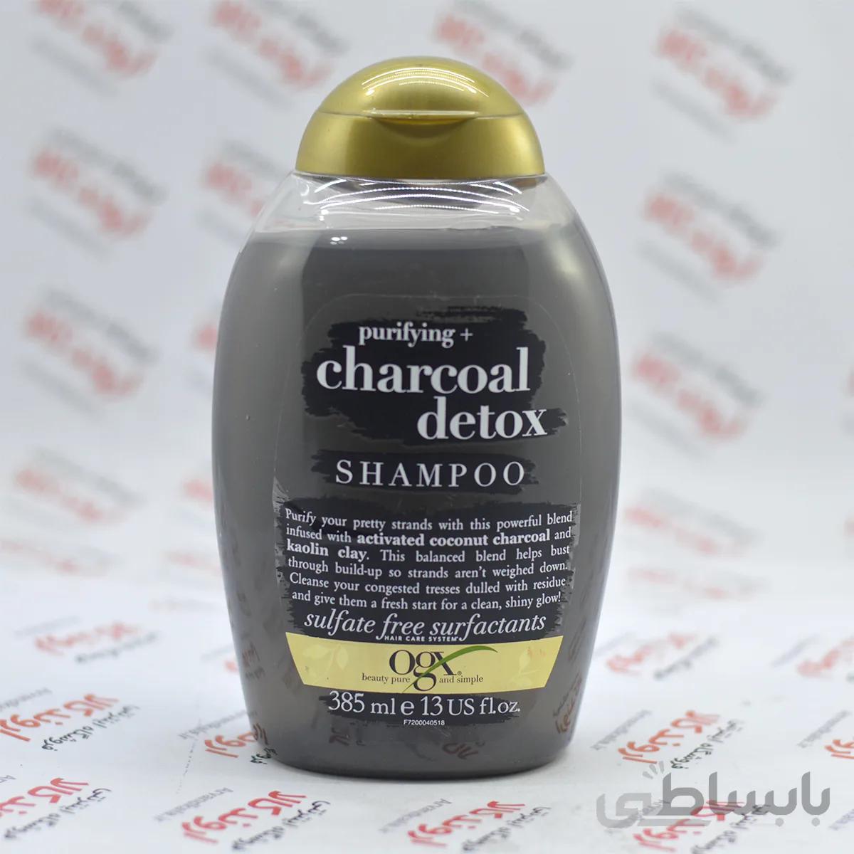 شامپو بدون سولفات او جی ایکس Ogx مدل Charcoal Detox