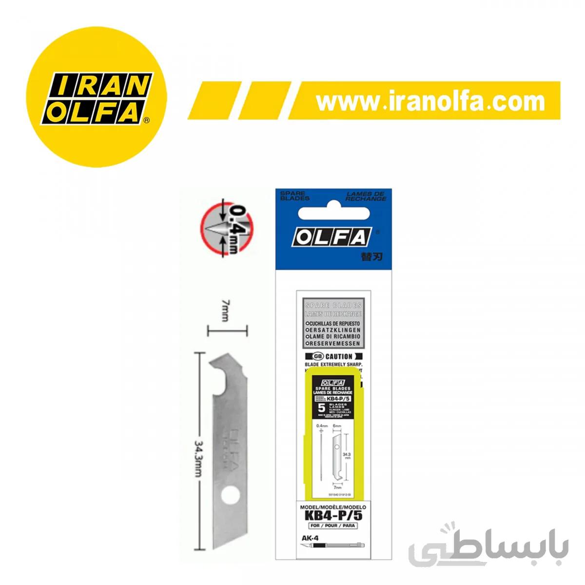 تیغ پلکسی بر کوچک الفا OLFA ژاپن مدل KB4 P 5