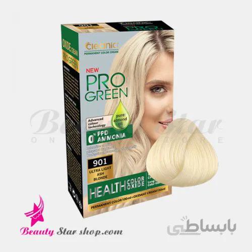 کیت رنگ مو بدون آمونیاک کلینیک شماره 901 بلوند خاکستری کاملا روشن