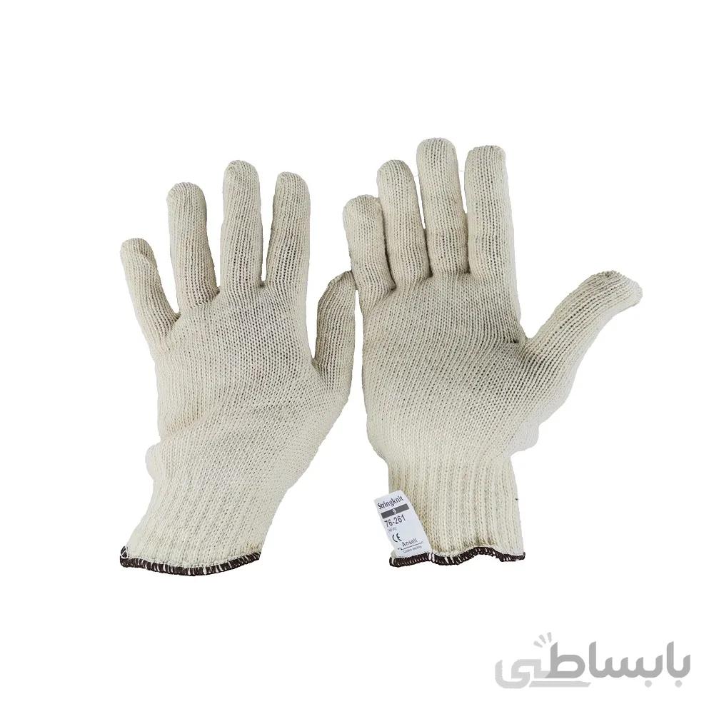 دستکش بافتنی تمام پنبه صنعتی انسل_Ansell_76-261