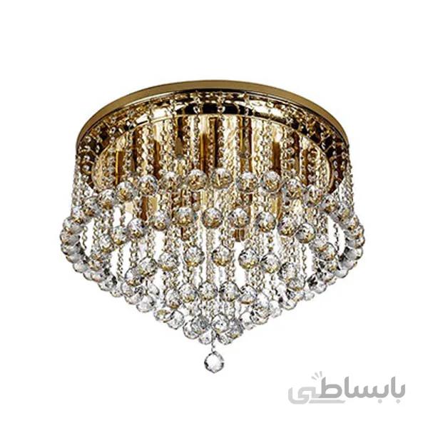 لوستر سقفی کریستالی چشمه نور کد 6638/60A آنتیک