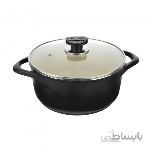 قابلمه دایکاستی چدنی گرانیتی عروس مدل ویکتوریا رنگ مشکی سایز 26 5 تا 7 نفره