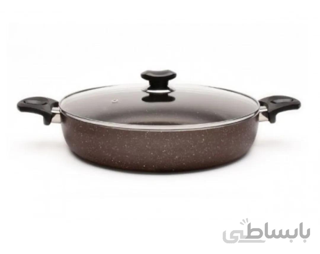 تابه دودسته گرانیت دردار زرساب مدل ویولت سایز28 مشکی