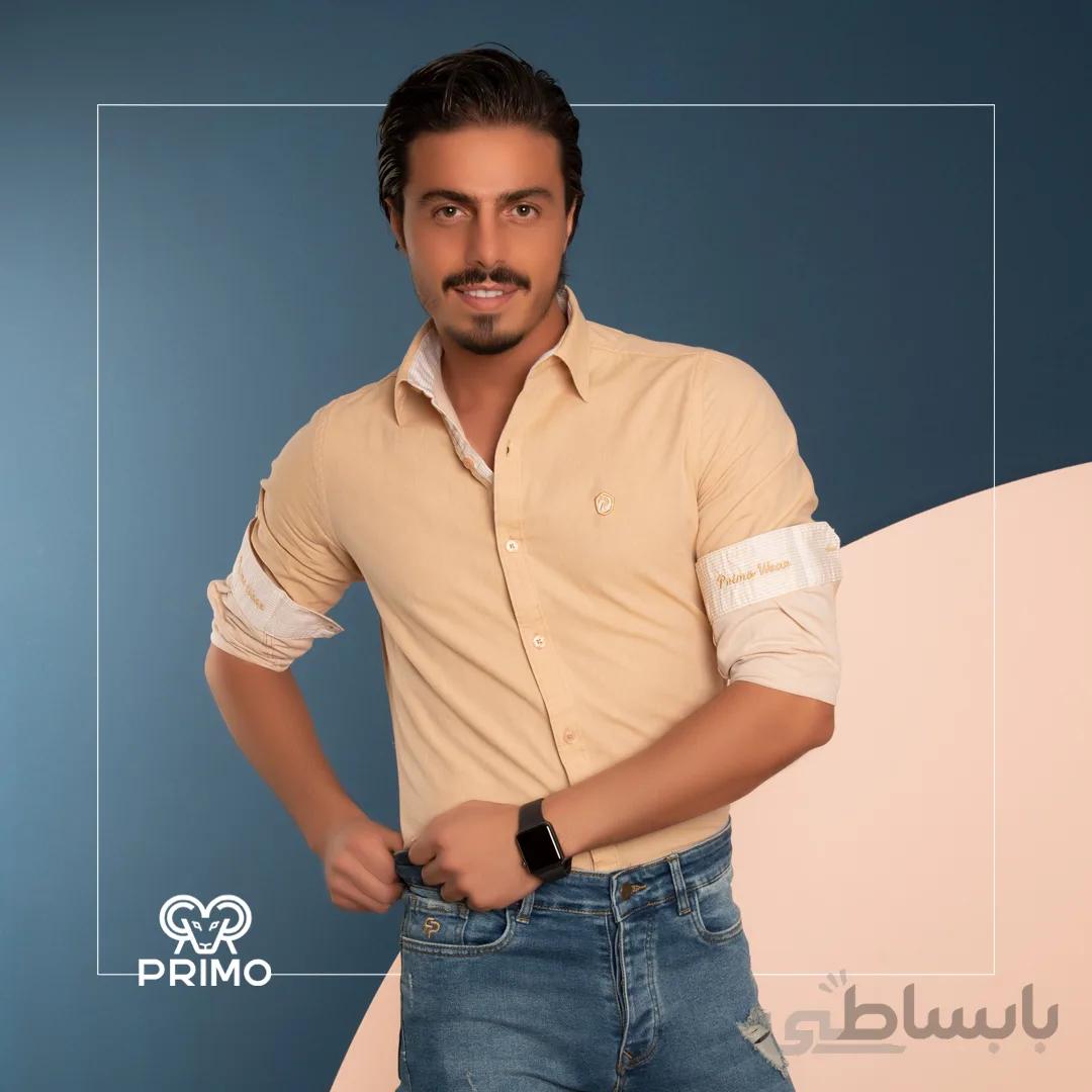 پیراهن پنبه مردانه مدل آستین بلند ساده 236302