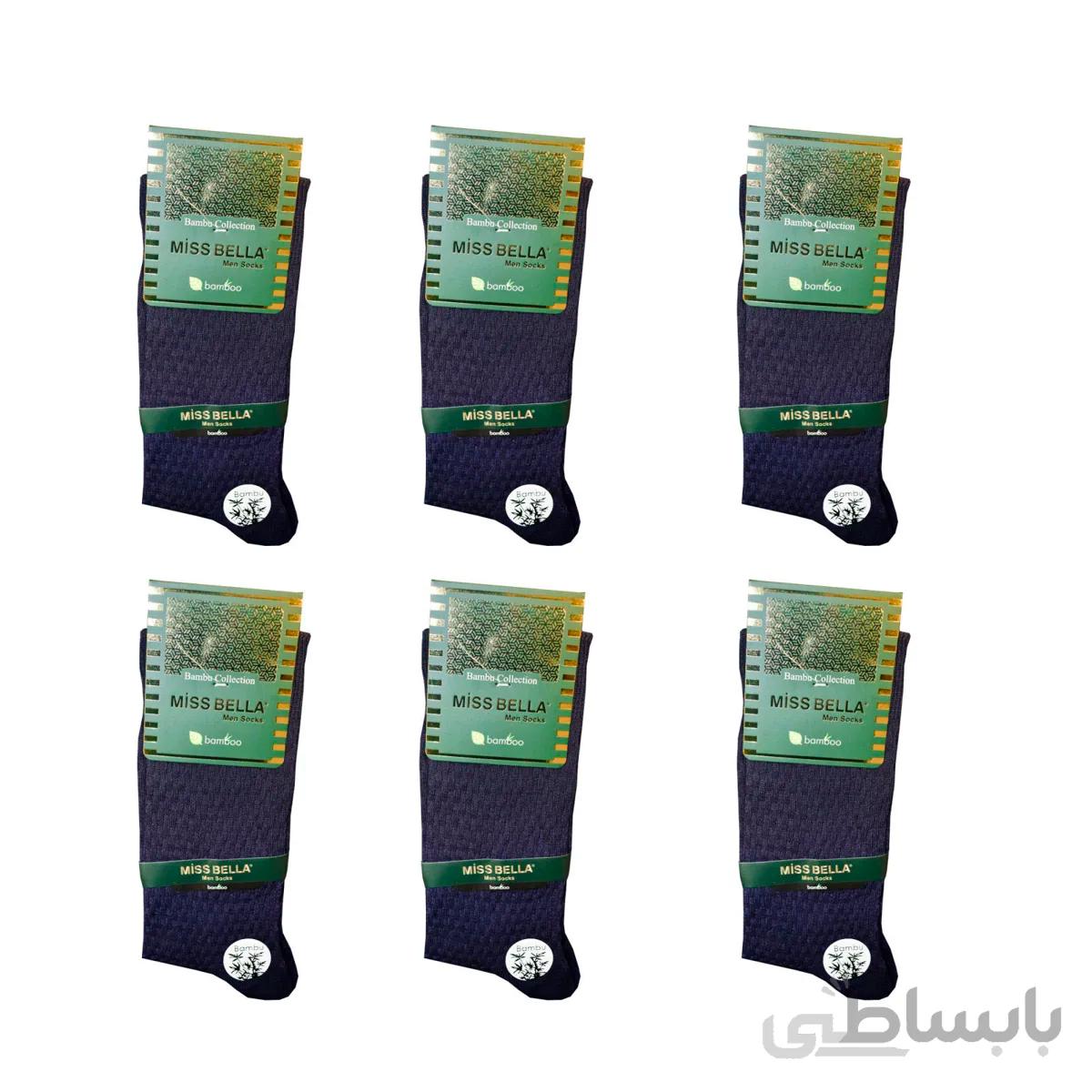 جوراب مردانه میس بلا مدل 7595 بسته 6 عددی