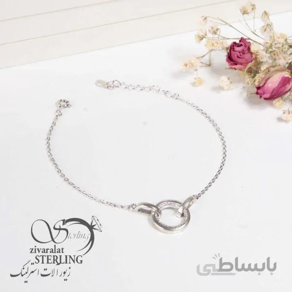 دستبند نقره زنانه طرح تبسم
