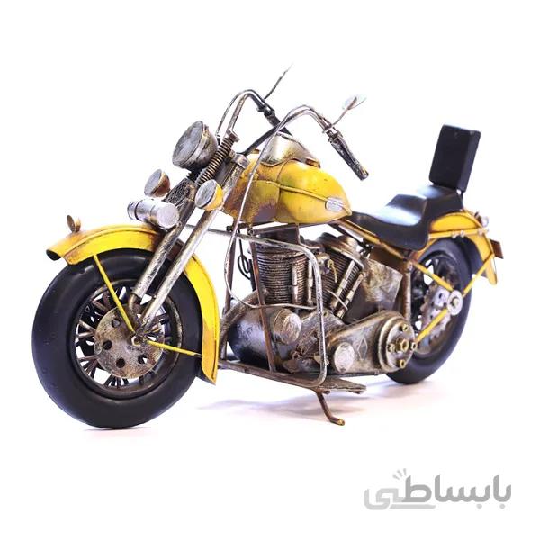ماکت فلزی موتور زرد دستساز هارلی دیویدسون