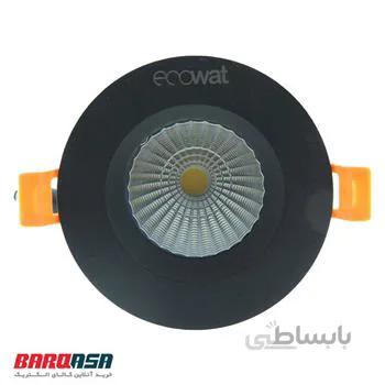 چراغ COB توکار 15وات بدنه مشکی اکووات
