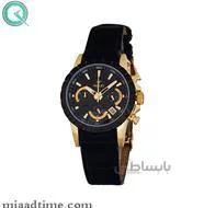 ساعت ویولت Violet زنانه کرنوگراف گرد چرمی طلایی مشکی صفحه مشکی کد 0403/2L