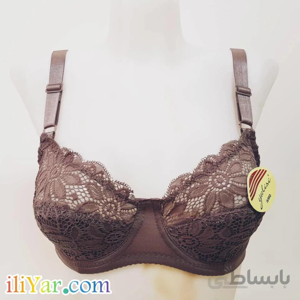 سوتین گیپور زنانه فانتزی رنگ شکلاتی