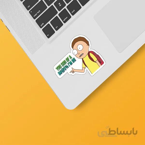 استیکر لپ تاپ طرح Morty 03