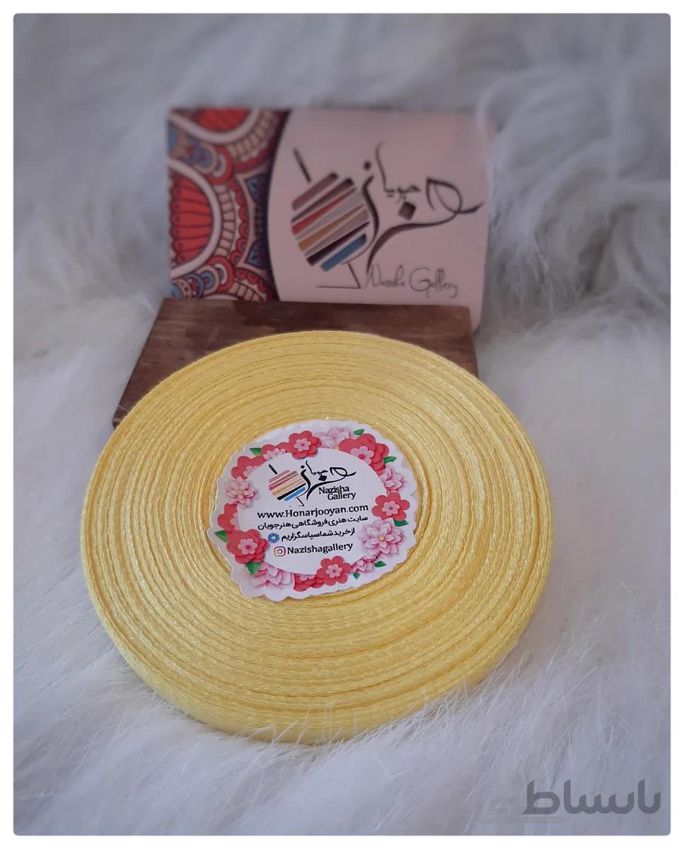 روبان ساتن 0.5 سانت زرد رول کامل