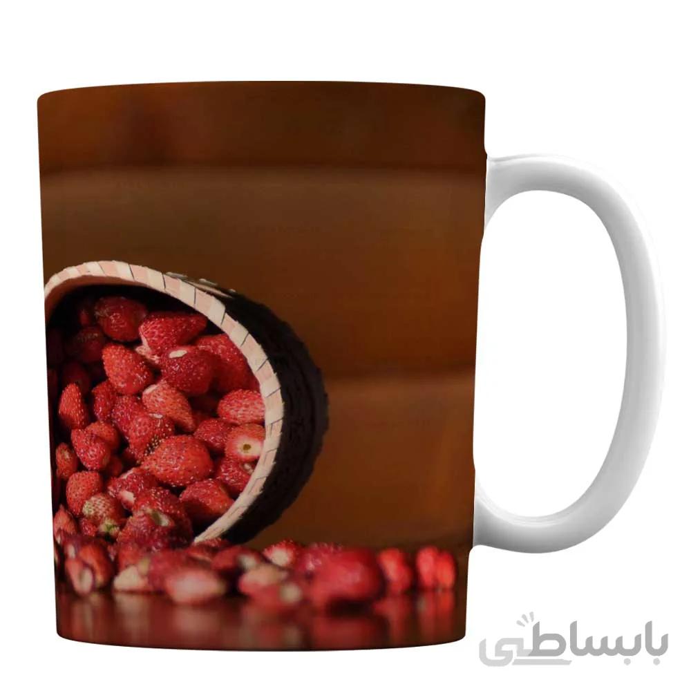 ماگ فانتزی طرح توت فرنگی کد 1-631