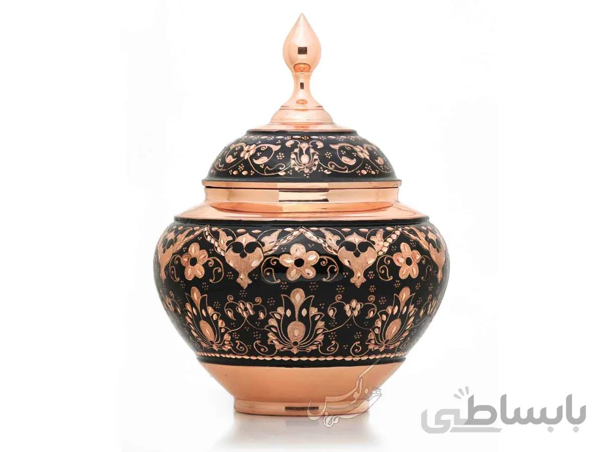 قندان مس و حکاکی مدل سیبی