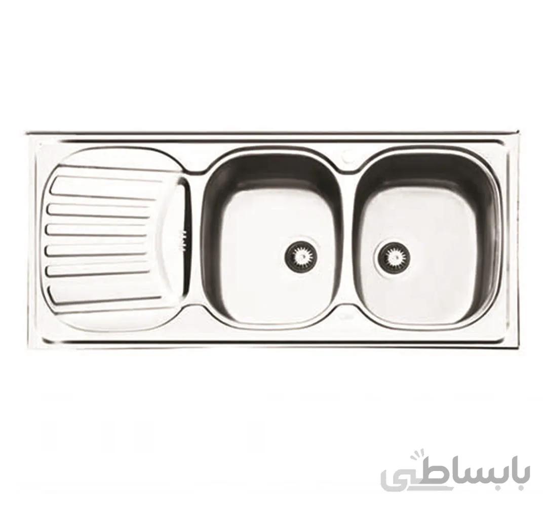 سینک ایلیا استیل مدل 2010R توکار سایز 50 × 120 سانتی متر ا Ilia Steel 2010R Inset Sink Size 120 X 50 Cm