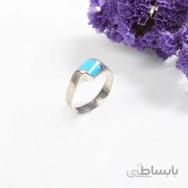 انگشتر نقره زنانه با سنگ فیروزه